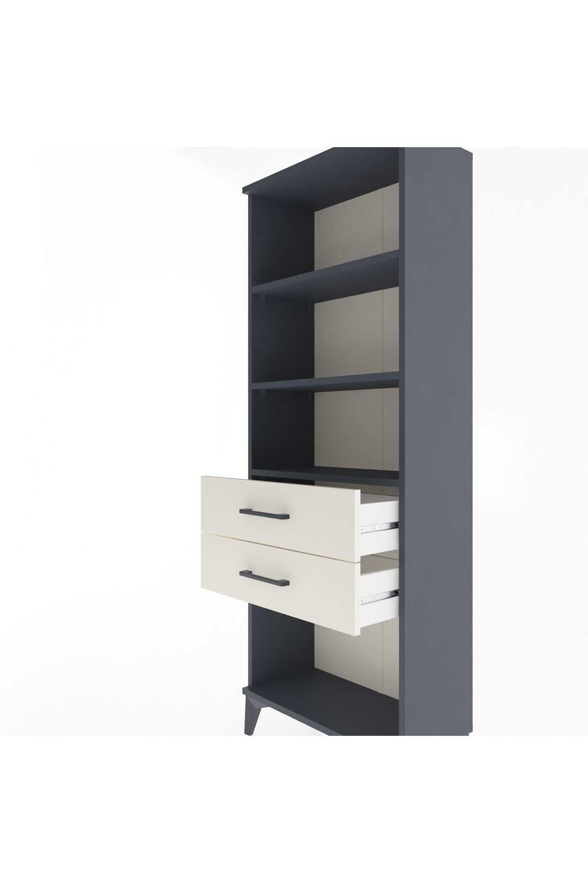 Arges Dolap 3 Raflı 2 Çekmeceli 60x30x163 Antrasit-Aytaşı