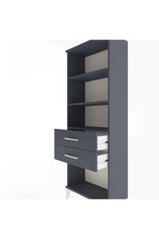 Arges Dolap 3 Raflı 2 Çekmeceli 60x30x163 Antrasit-Antrasit