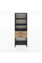 Arges Dolap 3 Raflı 2 Çekmeceli 60x30x163 Antrasit-Çam