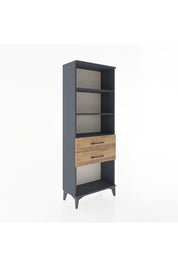 Arges Dolap 3 Raflı 2 Çekmeceli 60x30x163 Antrasit-Çam