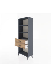 Arges Dolap 3 Raflı 2 Çekmeceli 60x30x163 Antrasit-Çam