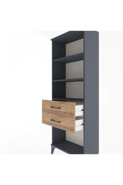 Arges Dolap 3 Raflı 2 Çekmeceli 60x30x163 Antrasit-Çam