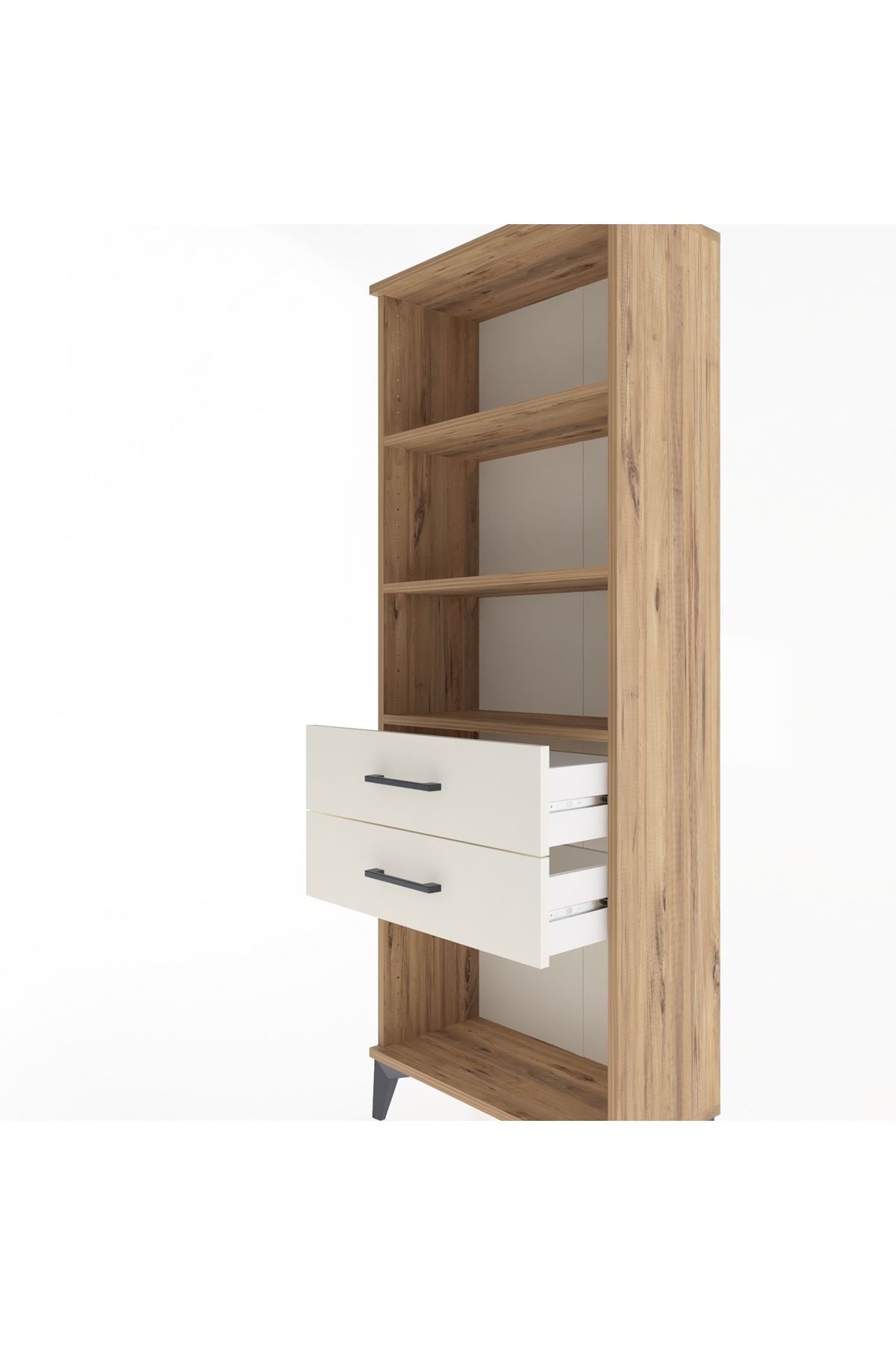 Arges Dolap 3 Raflı 2 Çekmeceli 60x30x163 Çam-Aytaşı