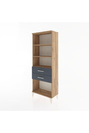 Arges Dolap 3 Raflı 2 Çekmeceli 60x30x163 Çam-Antrasit