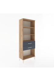 Arges Dolap 3 Raflı 2 Çekmeceli 60x30x163 Çam-Antrasit