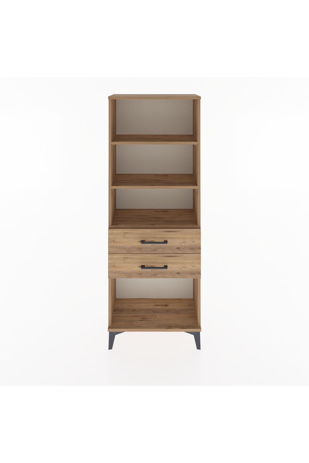 Arges Dolap 3 Raflı 2 Çekmeceli 60x30x163 Çam-Çam