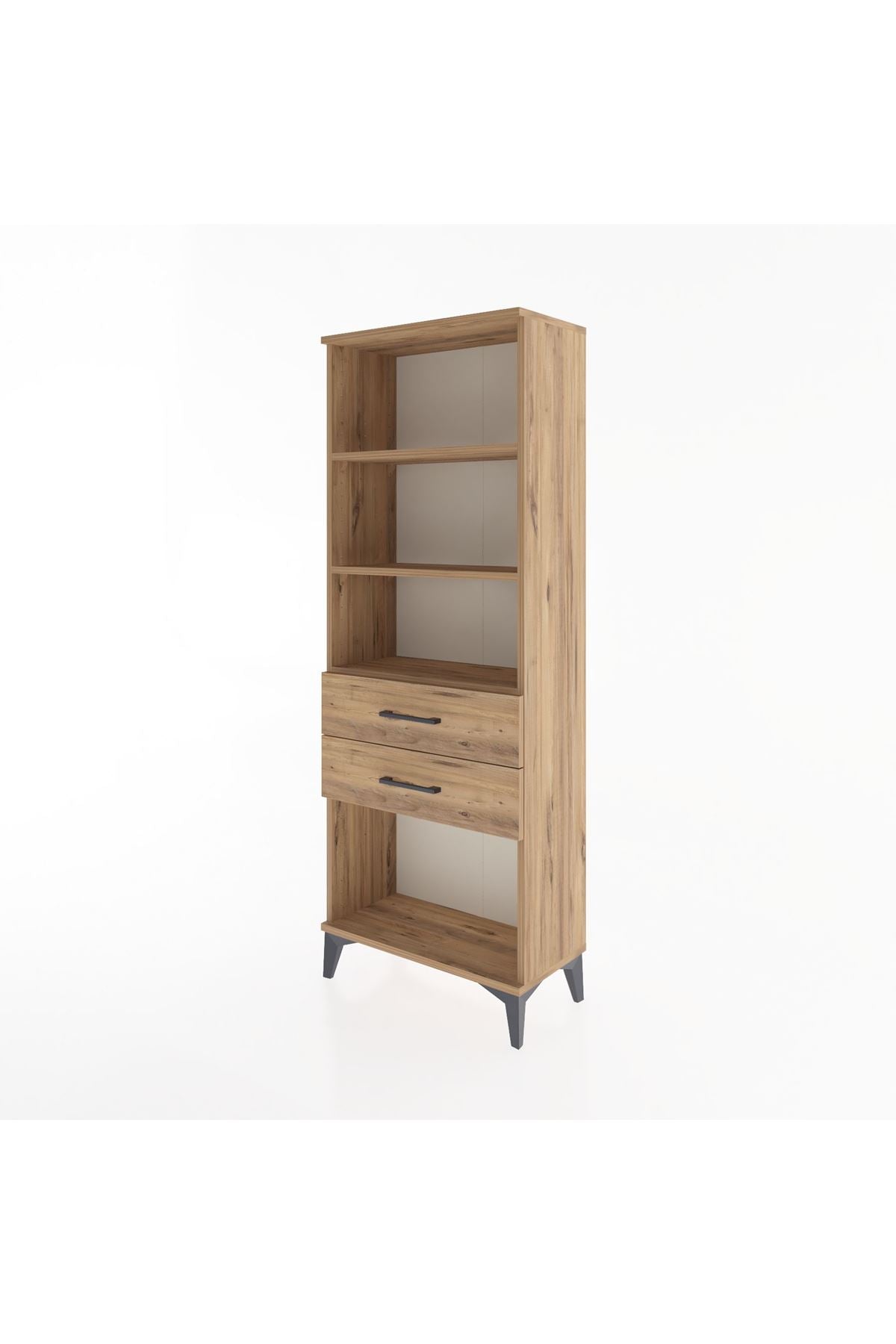 Arges Dolap 3 Raflı 2 Çekmeceli 60x30x163 Çam-Çam