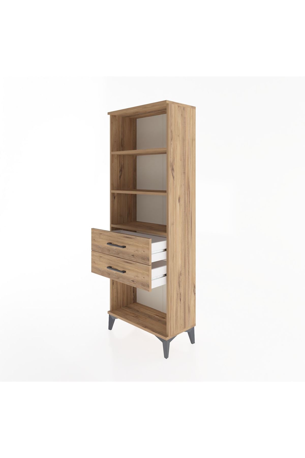 Arges Dolap 3 Raflı 2 Çekmeceli 60x30x163 Çam-Çam