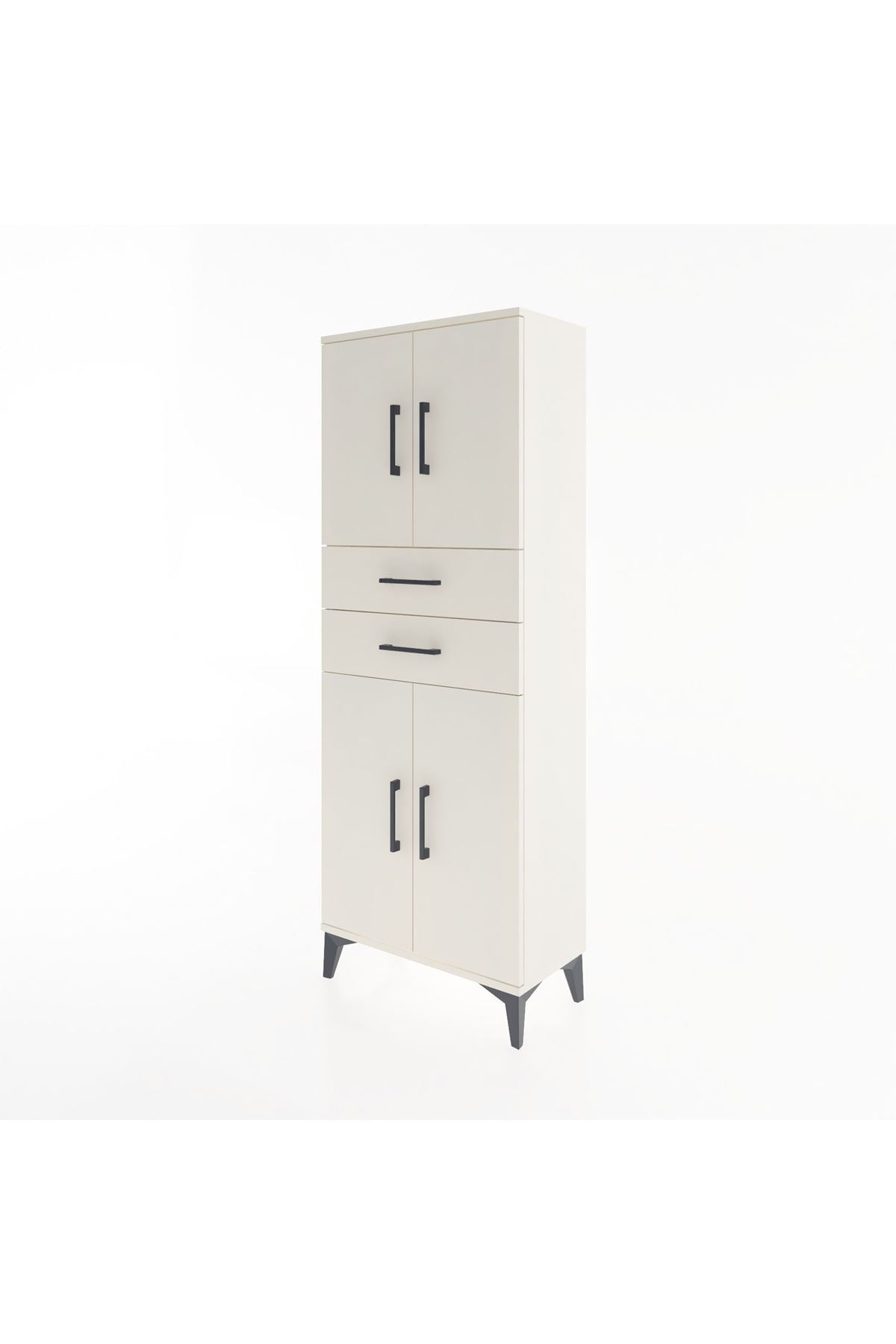 Arges Dolap 3 Raflı 2 Çekmeceli 4 Kapaklı 60x30x163 Aytaşı-Aytaşı