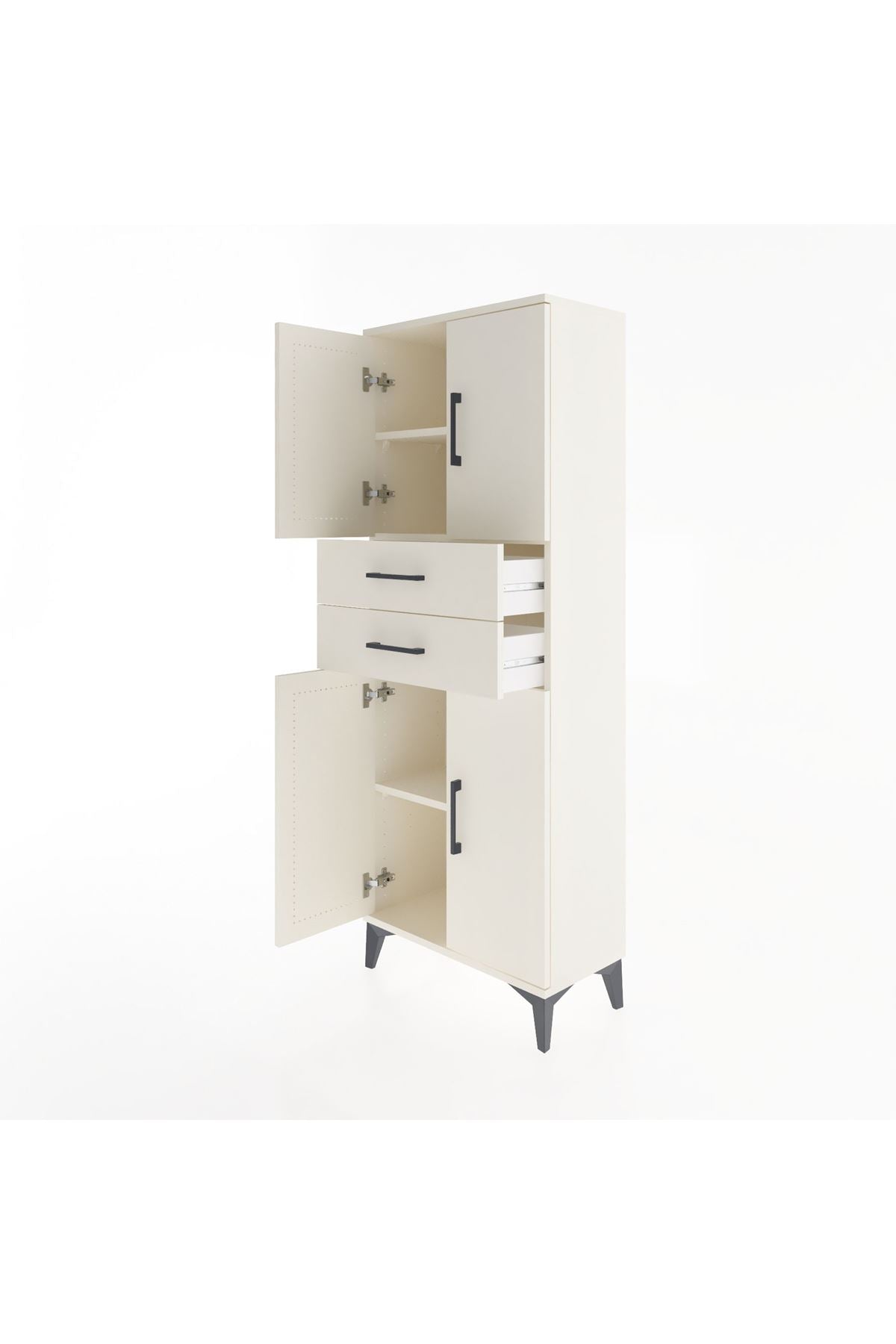 Arges Dolap 3 Raflı 2 Çekmeceli 4 Kapaklı 60x30x163 Aytaşı-Aytaşı