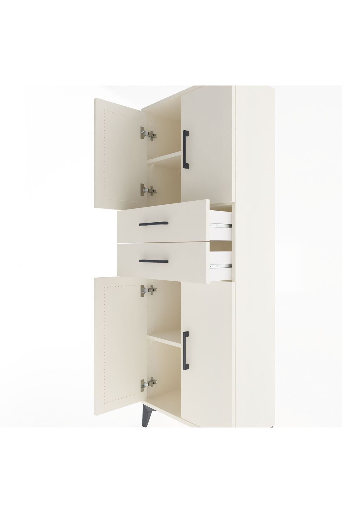 Arges Dolap 3 Raflı 2 Çekmeceli 4 Kapaklı 60x30x163 Aytaşı-Aytaşı