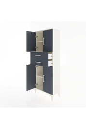 Arges Dolap 3 Raflı 2 Çekmeceli 4 Kapaklı 60x30x163 Aytaşı-Antrasit