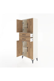 Arges Dolap 3 Raflı 2 Çekmeceli 4 Kapaklı 60x30x163 Aytaşı-Çam