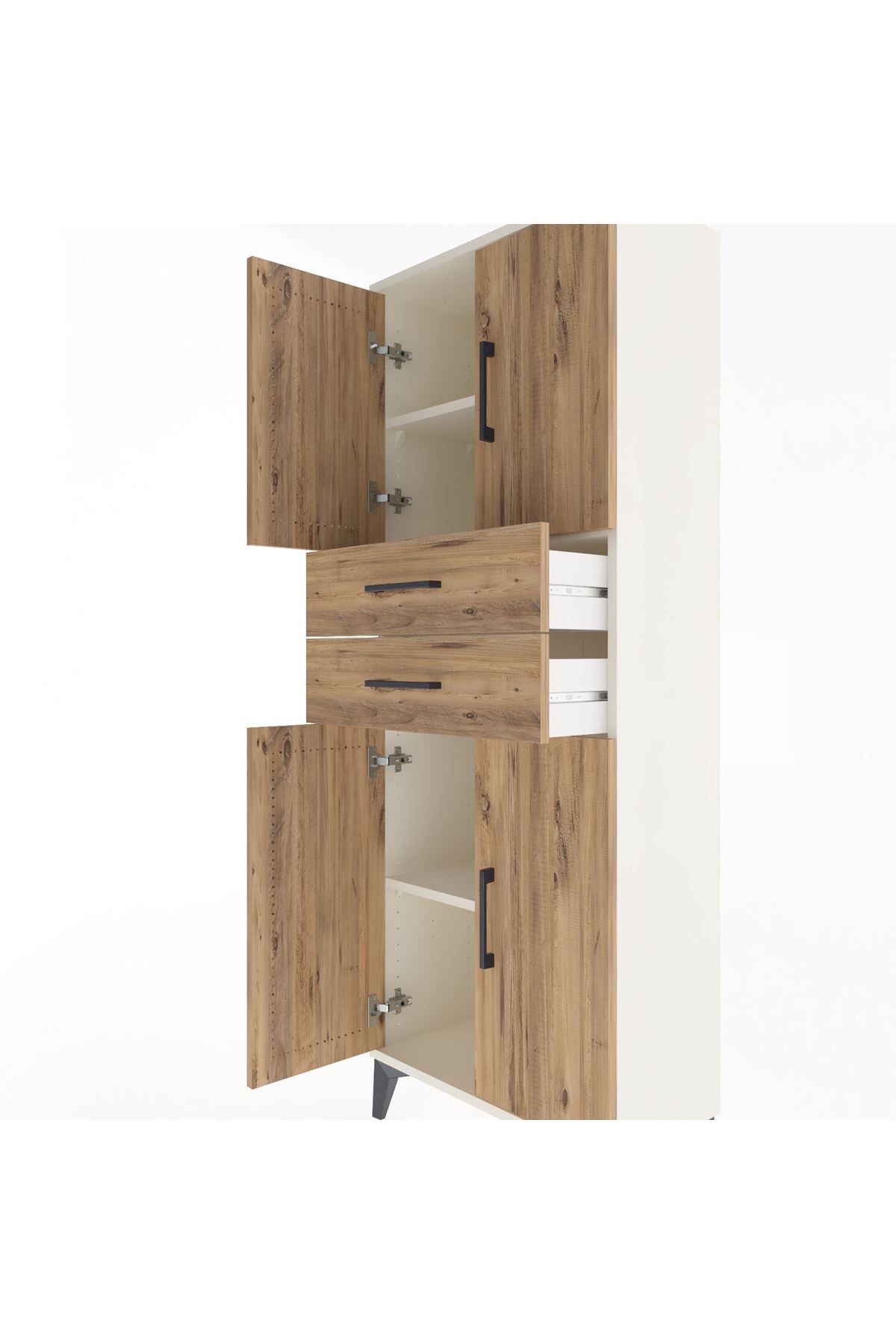 Arges Dolap 3 Raflı 2 Çekmeceli 4 Kapaklı 60x30x163 Aytaşı-Çam