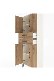 Arges Dolap 3 Raflı 2 Çekmeceli 4 Kapaklı 60x30x163 Aytaşı-Çam