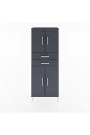 Arges Dolap 3 Raflı 2 Çekmeceli 4 Kapaklı 60x30x163 Antrasit-Antrasit