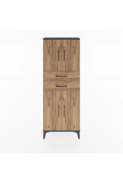 Arges Dolap 3 Raflı 2 Çekmeceli 4 Kapaklı 60x30x163 Antrasit-Çam