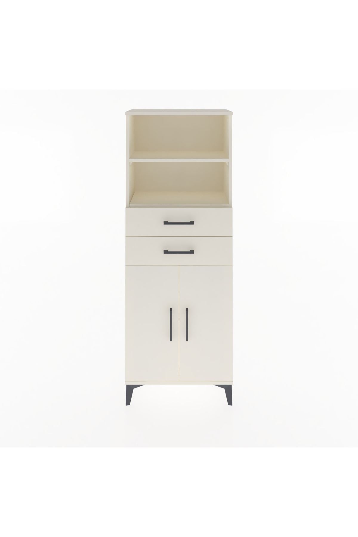 Arges Dolap 3 Raflı 2 Çekmeceli 2 Kapaklı 60x30x163 Aytaşı-Aytaşı