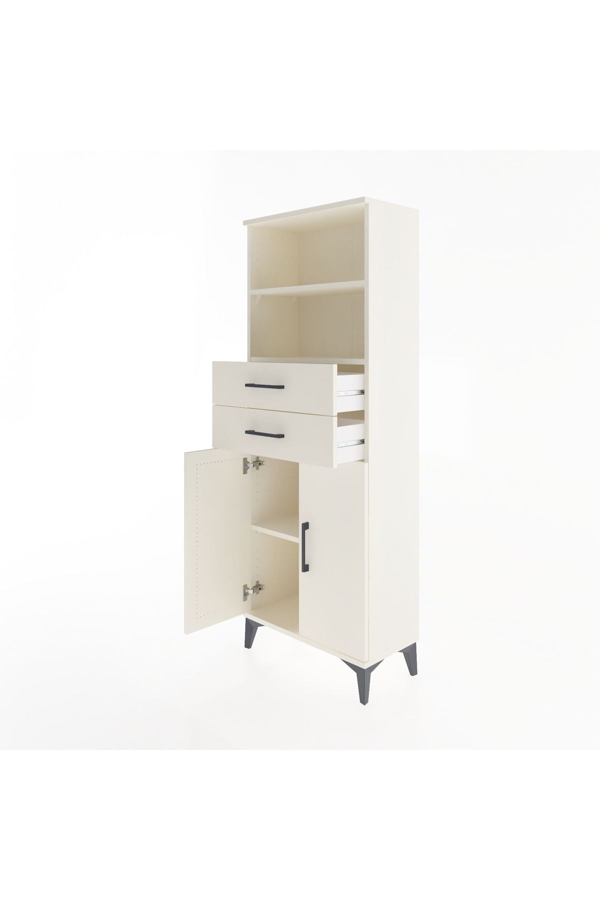 Arges Dolap 3 Raflı 2 Çekmeceli 2 Kapaklı 60x30x163 Aytaşı-Aytaşı