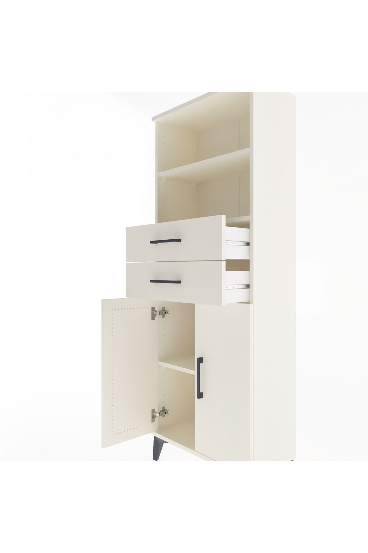Arges Dolap 3 Raflı 2 Çekmeceli 2 Kapaklı 60x30x163 Aytaşı-Aytaşı