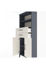 Arges Dolap 3 Raflı 2 Çekmeceli 2 Kapaklı 60x30x163 Antrasit-Aytaşı