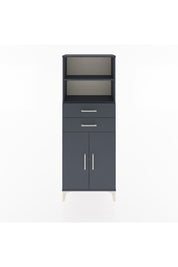 Arges Dolap 3 Raflı 2 Çekmeceli 2 Kapaklı 60x30x163 Antrasit-Antrasit