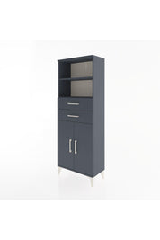 Arges Dolap 3 Raflı 2 Çekmeceli 2 Kapaklı 60x30x163 Antrasit-Antrasit