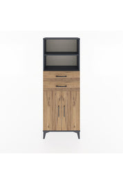 Arges Dolap 3 Raflı 2 Çekmeceli 2 Kapaklı 60x30x163 Antrasit-Çam