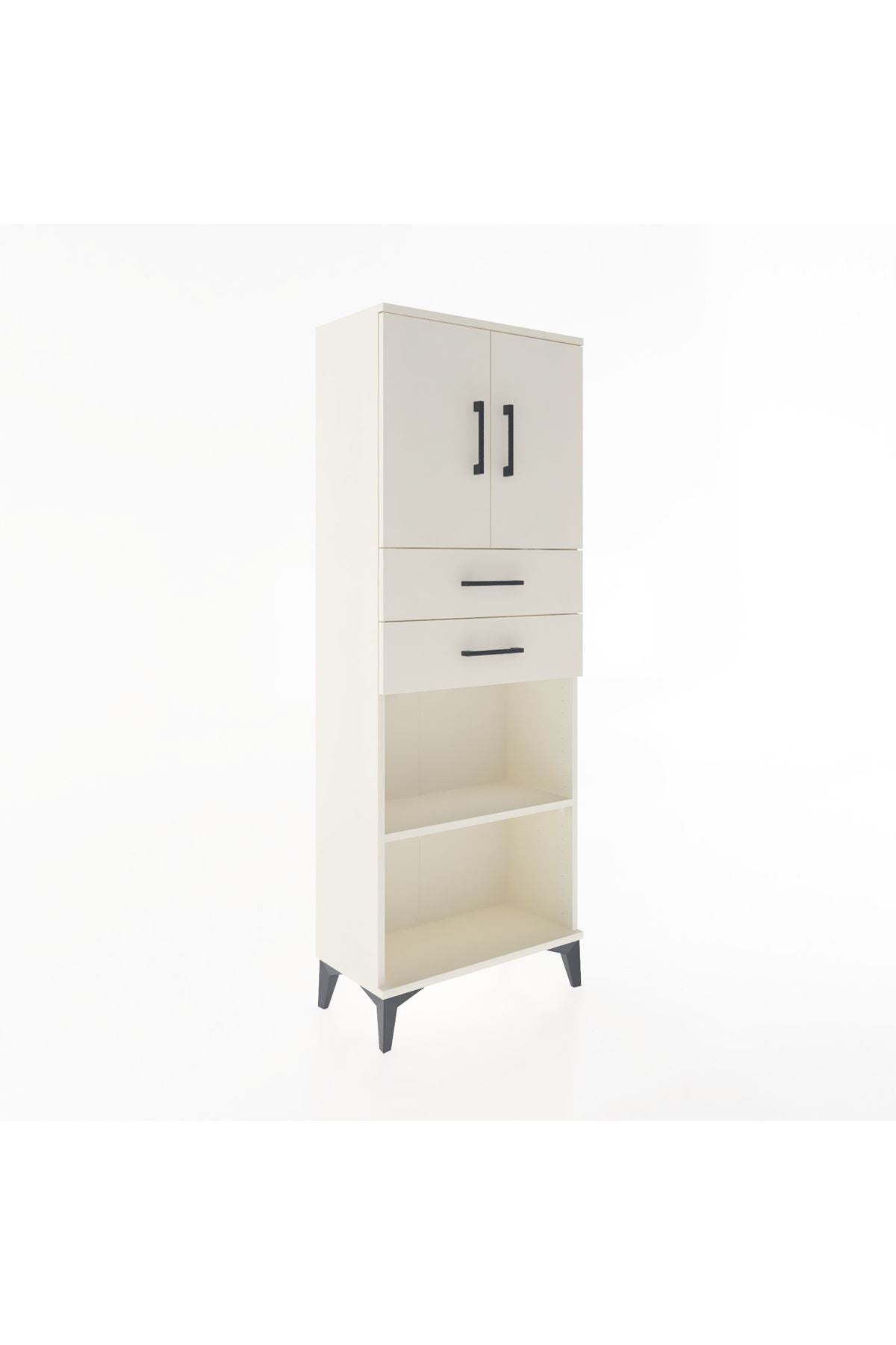 Arges Dolap 3 Raflı 2 Çekmeceli 2 Kapaklı 60x30x163 Aytaşı-Aytaşı