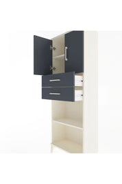 Arges Dolap 3 Raflı 2 Çekmeceli 2 Kapaklı 60x30x163 Aytaşı-Antrasit