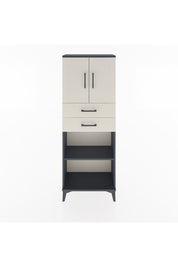 Arges Dolap 3 Raflı 2 Çekmeceli 2 Kapaklı 60x30x163 Antrasit-Aytaşı
