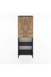 Arges Dolap 3 Raflı 2 Çekmeceli 2 Kapaklı 60x30x163 Antrasit-Çam