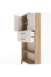 Arges Dolap 3 Raflı 2 Çekmeceli 2 Kapaklı 60x30x163 Çam-Aytaşı
