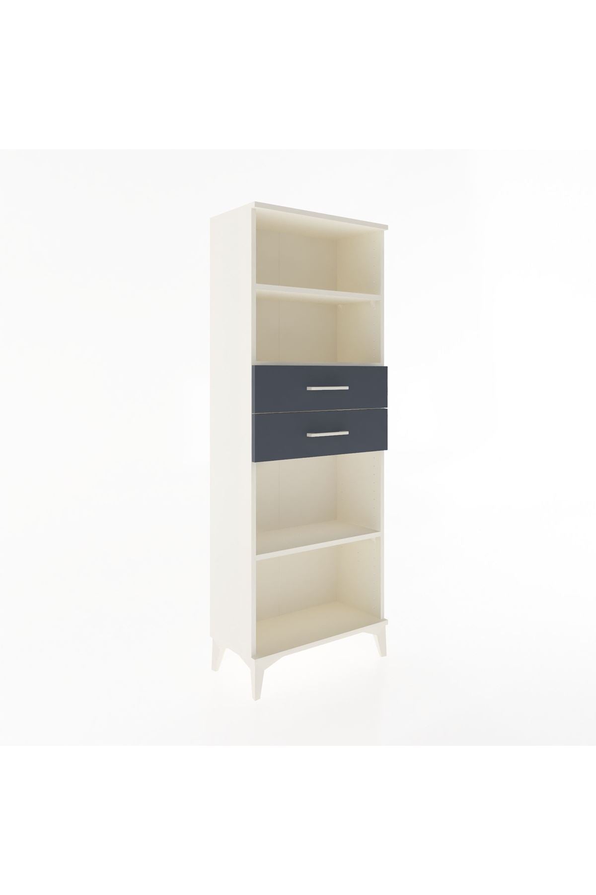 Arges Dolap 3 Raflı 2 Çekmeceli 60x30x163 Aytaşı-Antrasit