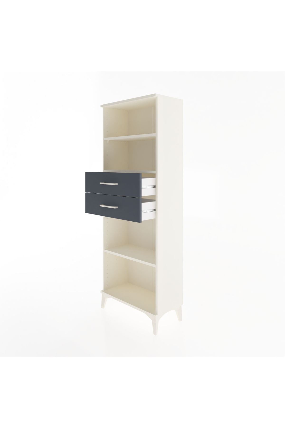 Arges Dolap 3 Raflı 2 Çekmeceli 60x30x163 Aytaşı-Antrasit