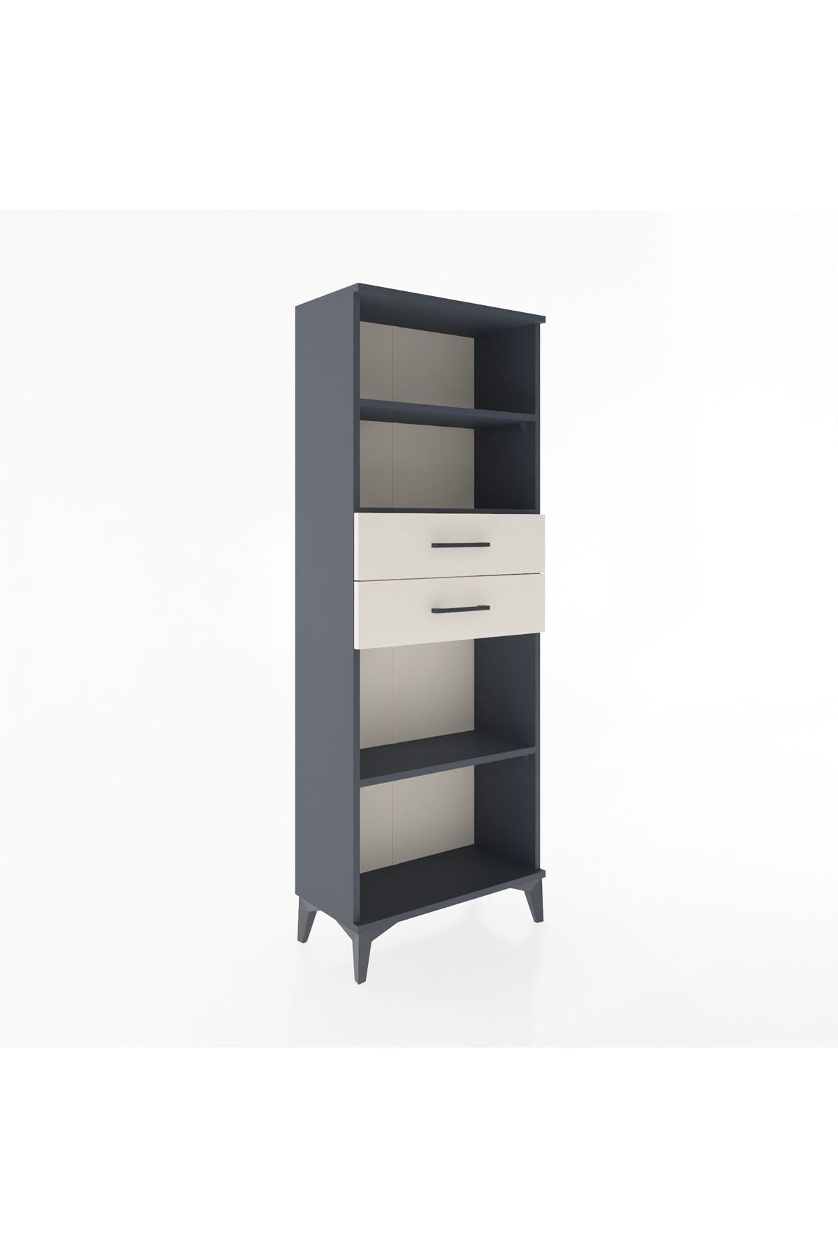 Arges Dolap 3 Raflı 2 Çekmeceli 60x30x163 Antrasit-Aytaşı