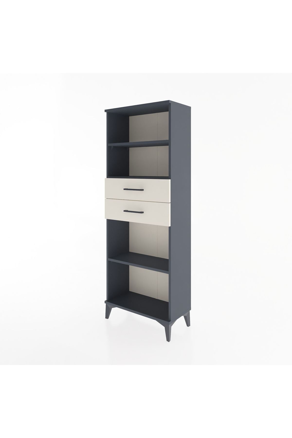 Arges Dolap 3 Raflı 2 Çekmeceli 60x30x163 Antrasit-Aytaşı