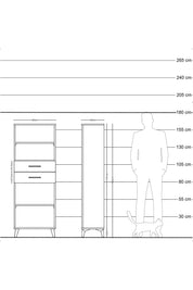 Arges Dolap 3 Raflı 2 Çekmeceli 60x30x163 Antrasit-Aytaşı