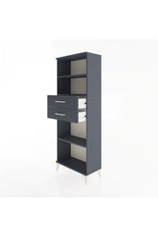 Arges Dolap 3 Raflı 2 Çekmeceli 60x30x163 Antrasit-Antrasit