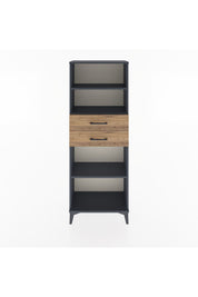 Arges Dolap 3 Raflı 2 Çekmeceli 60x30x163 Antrasit-Çam