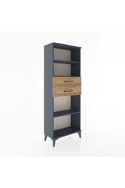 Arges Dolap 3 Raflı 2 Çekmeceli 60x30x163 Antrasit-Çam