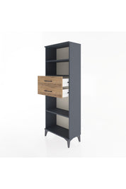 Arges Dolap 3 Raflı 2 Çekmeceli 60x30x163 Antrasit-Çam