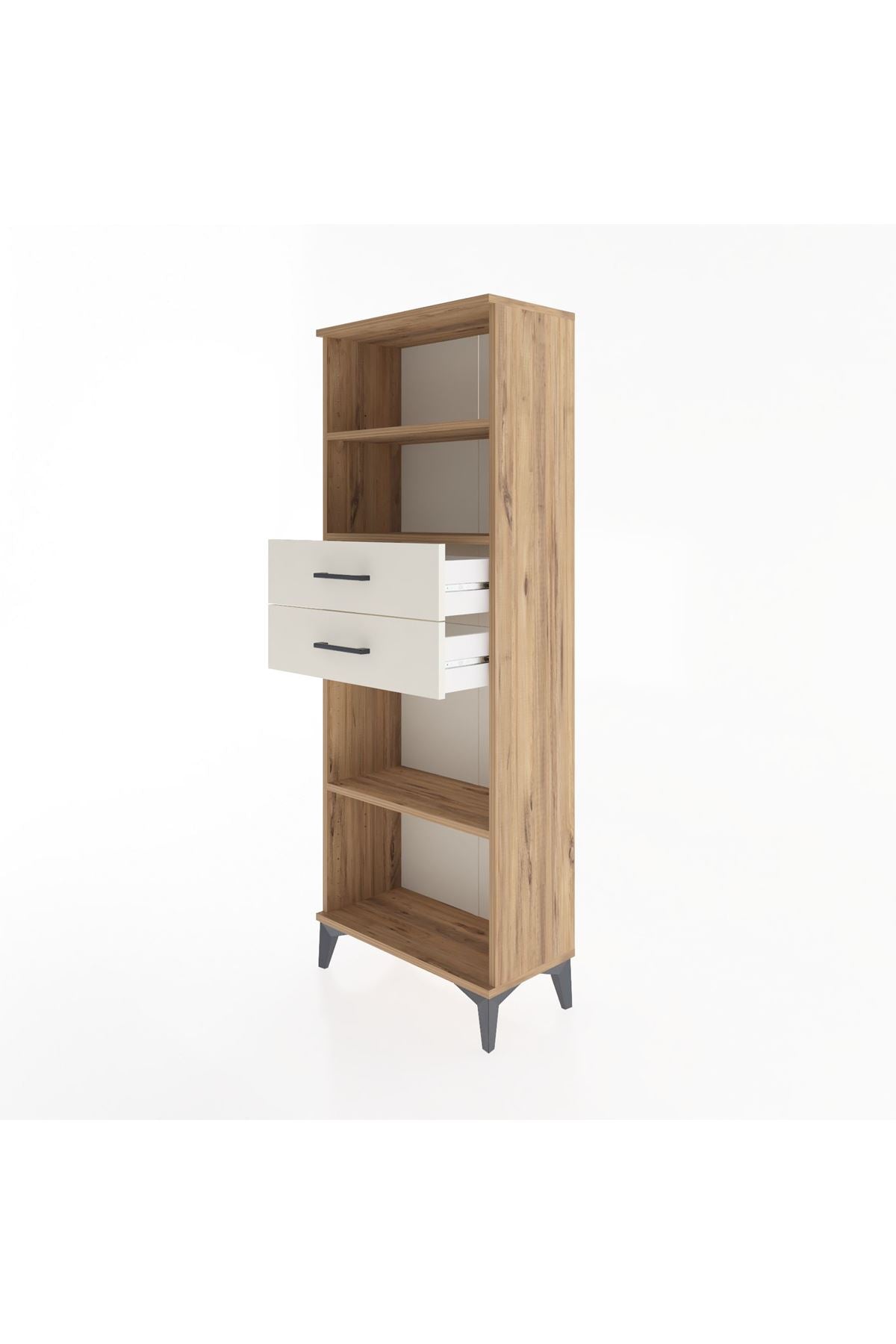 Arges Dolap 3 Raflı 2 Çekmeceli 60x30x163 Çam-Aytaşı