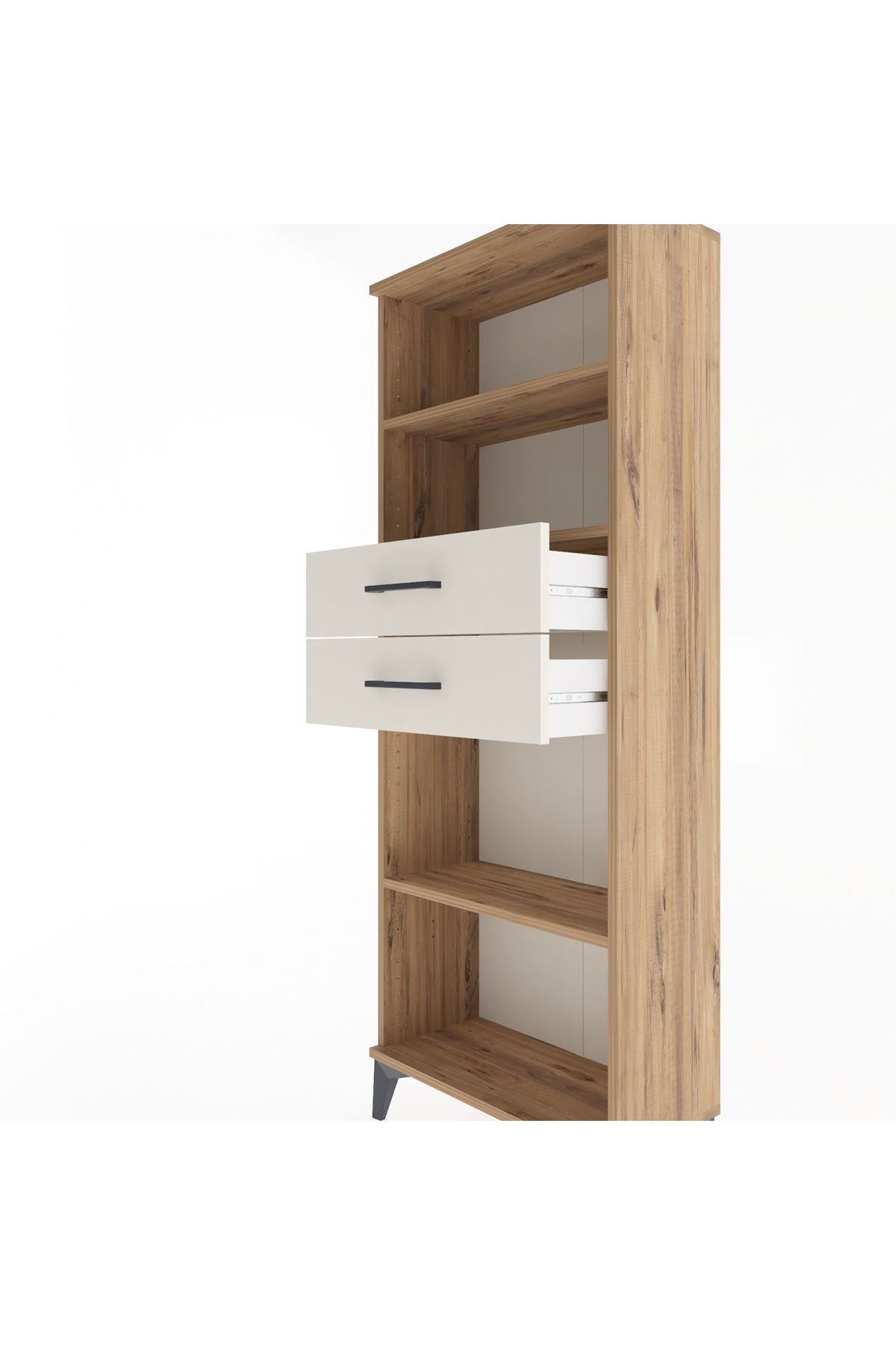 Arges Dolap 3 Raflı 2 Çekmeceli 60x30x163 Çam-Aytaşı