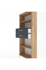 Arges Dolap 3 Raflı 2 Çekmeceli 60x30x163 Çam-Antrasit