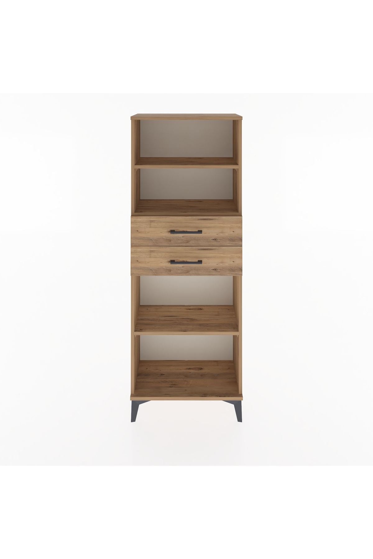 Arges Dolap 3 Raflı 2 Çekmeceli 60x30x163 Çam-Çam