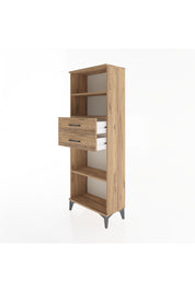 Arges Dolap 3 Raflı 2 Çekmeceli 60x30x163 Çam-Çam