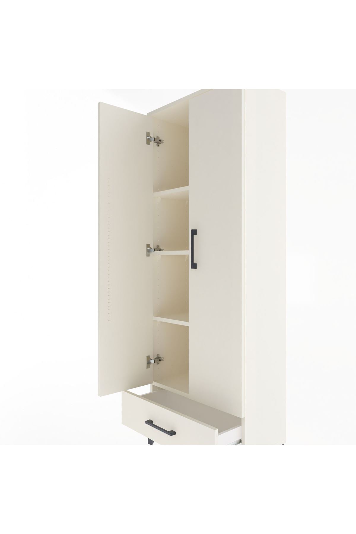 Arges Dolap 4 Raflı Tek Çekmeceli 2 Kapaklı 60x30x163 Aytaşı-Aytaşı