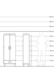 Arges Dolap 4 Raflı Tek Çekmeceli 2 Kapaklı 60x30x163 Antrasit-Aytaşı