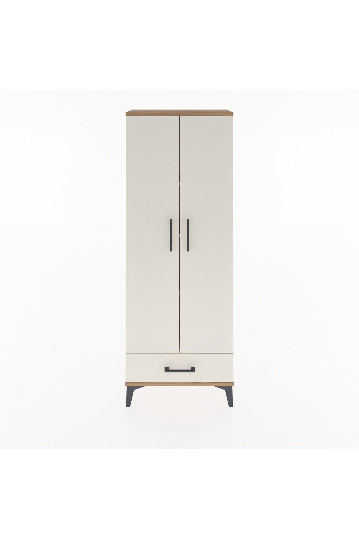 Arges Dolap 4 Raflı Tek Çekmeceli 2 Kapaklı 60x30x163 Çam-Aytaşı